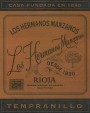 Finca Fernandez de Manzanos Los Hermanos Manzanos Oak Aged Tempranillo 2015 Front Label