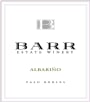 Barr Estate Winery Albarino 2013 Front Label