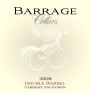 Barrage Cellars Double Barrel Cabernet Sauvignon 2008 Front Label