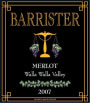 Barrister Winery Merlot 2007 Front Label