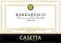 Casetta Barbaresco 2003 Front Label