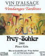 Frey-Sohler Vendanges Tardives Pinot Gris 2008 Front Label
