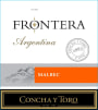 Frontera Concha y Toro Malbec 2013 Front Label