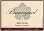 Beauregard Vineyards Zayante Vineyard Syrah 2012 Front Label