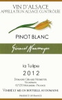 Gerard Neumeyer Tulipe Pinot Blanc 2012 Front Label