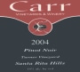 Carr Vineyards & Winery Turner Vineyard Pinot Noir 2004 Front Label