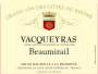 Gigondas La Cave Vacqueyras Beaumirail 2010 Front Label