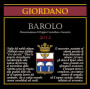 Giordano Vini Barolo 2012 Front Label