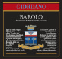 Giordano Vini Barolo 2008 Front Label