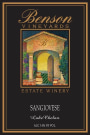 Benson Vineyards Estate Winery Sangiovese 2012 Front Label