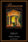 Benson Vineyards Estate Winery Merlot 2013 Front Label