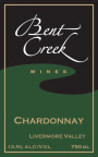 Bent Creek Winery Chardonnay 2015 Front Label