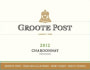 Groote Post Unwooded Chardonnay 2012 Front Label