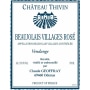 Chateau Thivin Beaujolais Villages Rose 2016 Front Label