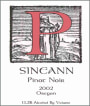 Sineann Pinot Noir 2002 Front Label