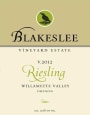 Blakeslee Vineyard Estate Riesling 2012 Front Label