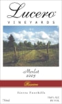 Lucero Vineyards Reserve Merlot 2003 Front Label