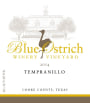 Blue Ostrich Winery & Vineyard Tempranillo 2014 Front Label