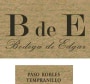 Bodega de Edgar Tempranillo 2014 Front Label