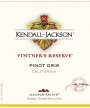 Kendall-Jackson Vintner's Reserve Pinot Gris 2014 Front Label