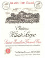 Joseph Janoueix St Emilion Chateau Haut Sarpe Grand Cru 2013 Front Label
