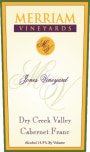 Merriam Vineyards Jones Vineyard Cabernet Franc 2010 Front Label