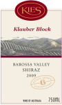 Kies Family Wines Klauber Block Shiraz 2009 Front Label