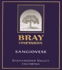 Bray Vineyards Sangiovese 2003 Front Label