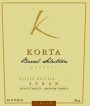 Korta Wines Barrel Selection Reserva Syrah 2010 Front Label