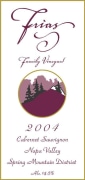 Frias Family Vineyard Spring Mountain District Cabernet Sauvignon 2004  Front Label