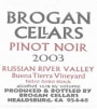 Brogan Cellars Buena Tierra Vineyard Helio Doro Block Pinot Noir 2003 Front Label