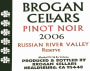 Brogan Cellars Reserve Pinot Noir 2006 Front Label