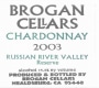 Brogan Cellars Reserve Chardonnay 2003 Front Label