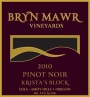 Bryn Mawr Vineyards Krista's Block Pinot Noir 2010 Front Label