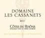 Le Cellier des Princes Cotes du Rhone Domaine les Cassanets 2011 Front Label