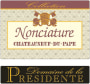 Le Domaine de la Présidente Chateauneuf-du-Pape Nonciature 2012 Front Label
