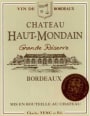 Les Hauts de Palette Chateau Haut-Mondain Grande Reserve 2012 Front Label