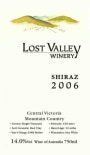 Lost Valley Winery Shiraz 2006 Front Label