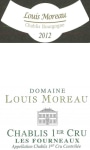 Domaine Louis Moreau Chablis Les Fourneaux Premier Cru 2012 Front Label