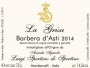Luigi Spertino Barbera d'Asti 2014 Front Label