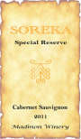 Madmon Winery Soreka Special Reserve Cabernet Sauvignon 2011 Front Label