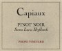 Capiaux Cellars Pisoni Vineyard Pinot Noir 2013 Front Label