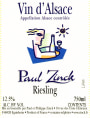 Maison Paul Zinck Alsace Riesling 2012 Front Label