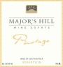 Major's Hill Wine Estate Pinotage 2012 Front Label