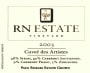 RN Estate Cuvee des Artistes 2003  Front Label