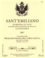 Marchesi Incisa della Rocchetta Sant'Emiliano Barbera d'Asti Superiore 2007 Front Label