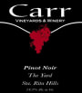 Carr Vineyards & Winery The Yard Pinot Noir 2013 Front Label