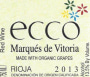 Marques de Vitoria Ecco Ecologico Tinto 2013 Front Label