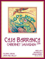 Casa Barranca Certified Organic Winery Cabernet Sauvignon 2014 Front Label