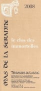 Mas de la Serrane Terrasses du Larzac Clos des Immortelles 2008 Front Label